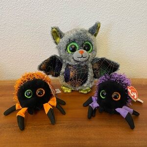 TY Halloween plush bundle bat spiders stuffed animals boo basket gifts teeny Tys